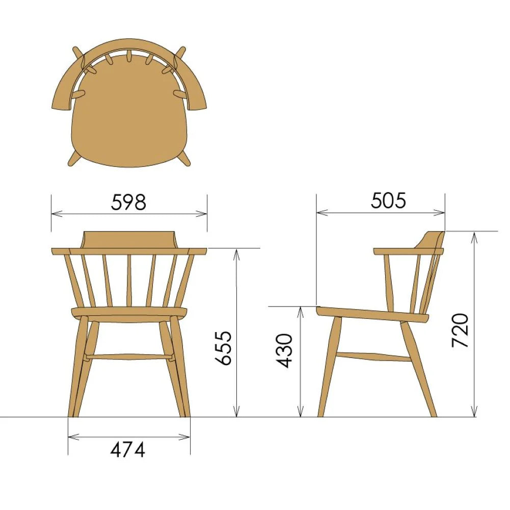 高山ウッドワークス キャプテンチェア SC3K / ショップ展示アイテム