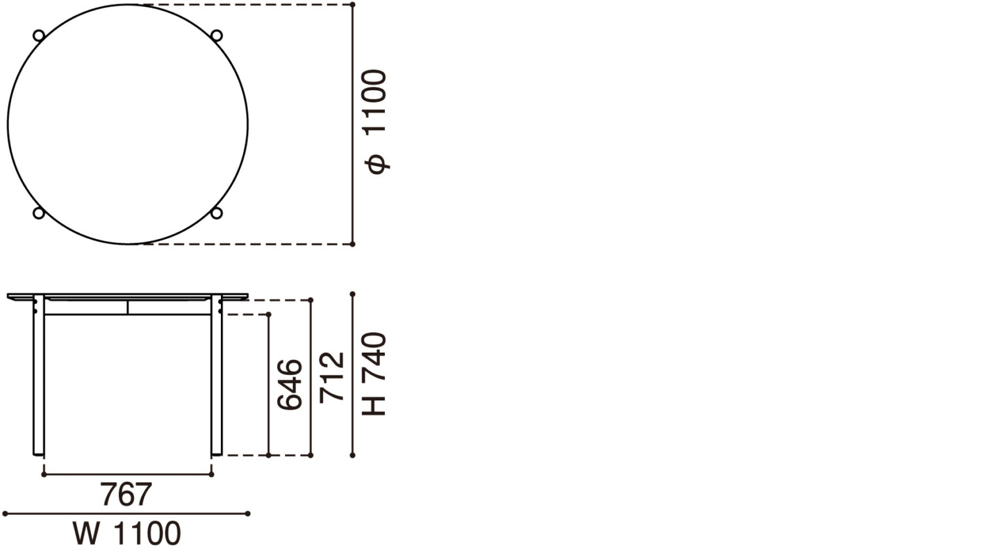 キャストールテーブルラウンド110