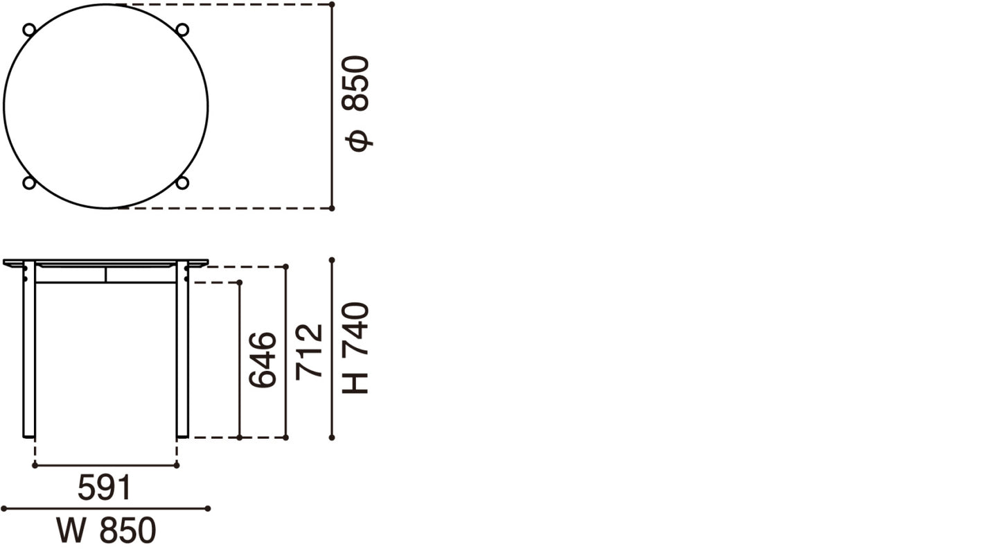 キャストールテーブルラウンド85